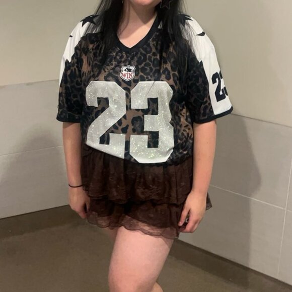 Romwe Size XL Oversized Jersey - Cheetah Print & Sparkly - Picture 5 of 5